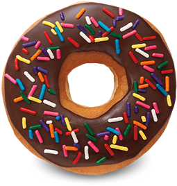 Chocolate Glazed W/ Sprinkles - National Donut Day Png (349x372)