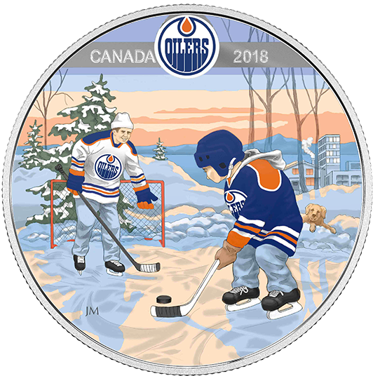Pure Silver Coloured Coin - Edmonton Oilers (570x570)