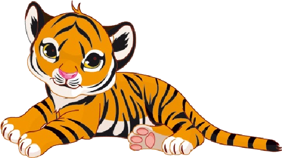 Tiger Cubs Cute Cartoon Animal Images - Tiger Clipart (600x600)