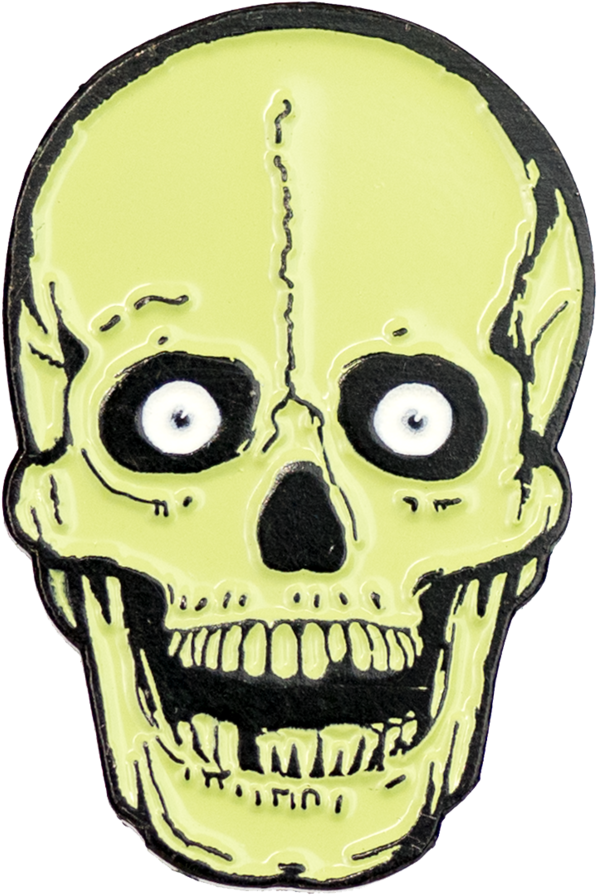 Green Skull Enamel Pin - Vitreous Enamel (802x1024)