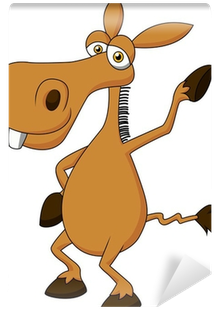 Fotobehang Leuke Ezel Cartoon Zwaaien • Pixers® - Cartoon (400x400)