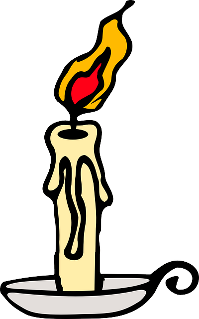 Outline, Yellow, Fire, Cartoon, Lit, Flame - Candle Burning Clip Art (400x640)
