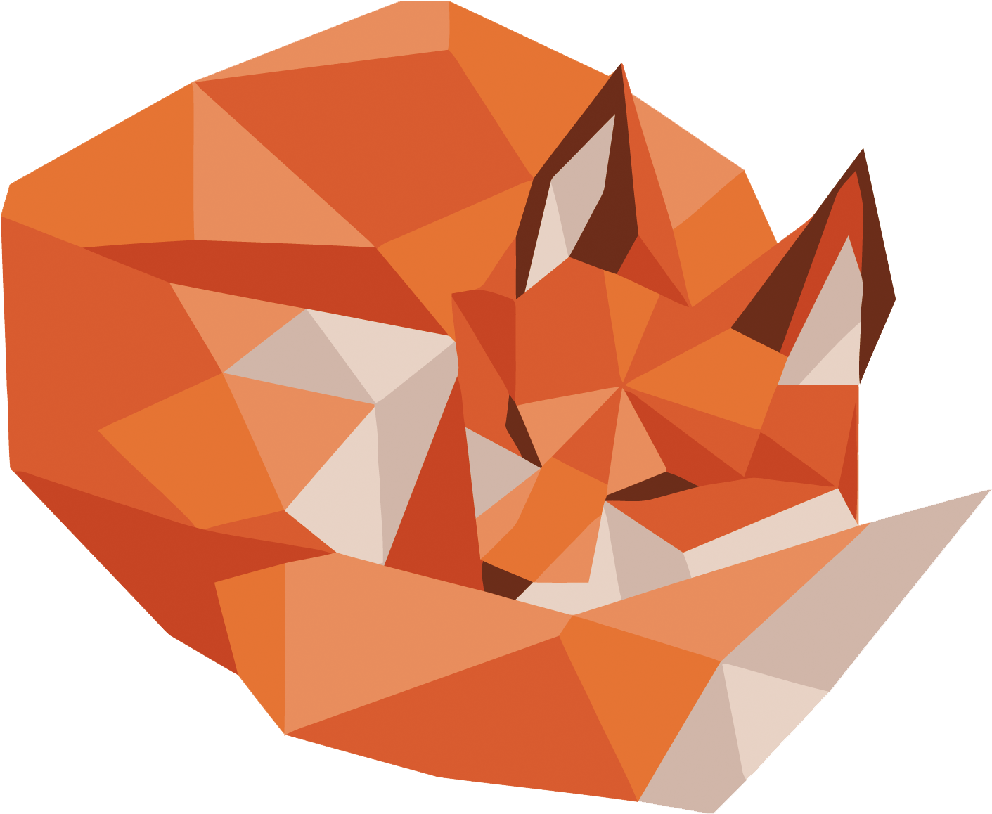 Low Poly Fox Behance Illustration - Low Poly Fox Png (1874x1500)