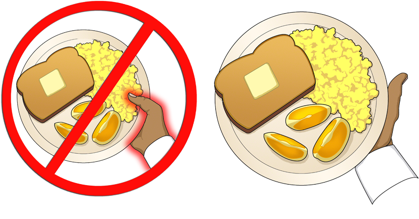 Don't Place Your Thumb On The Edge Of The Plate - Table Top No Smoking Signs (900x527)