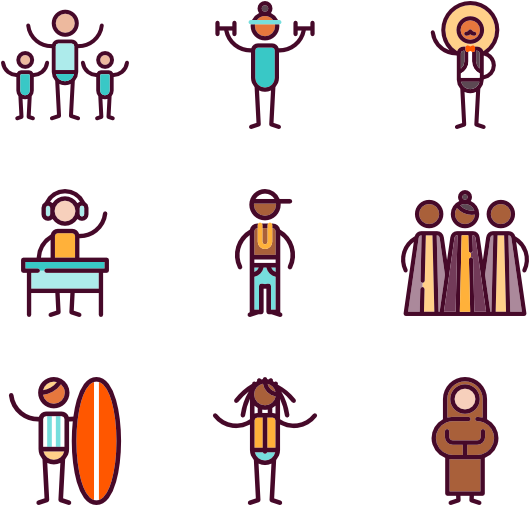 Linear Musical Genres - Icon Surfers (600x564)