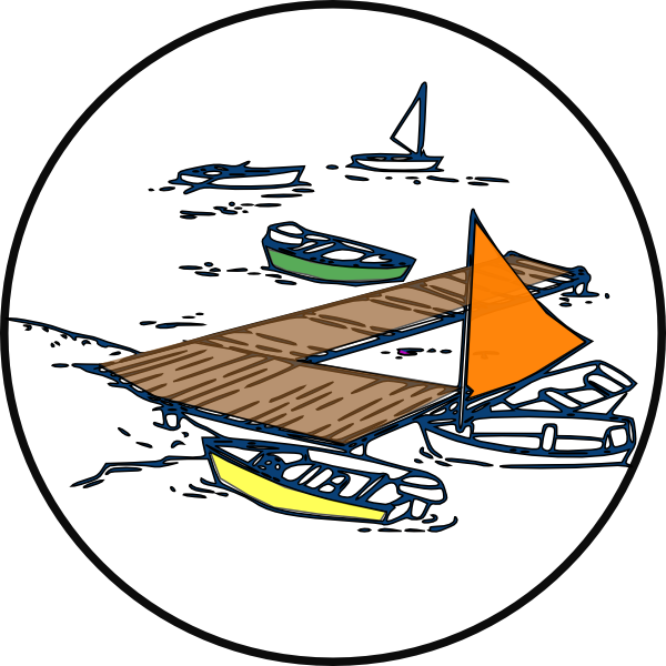 Boat And Dock Clipart (600x600)