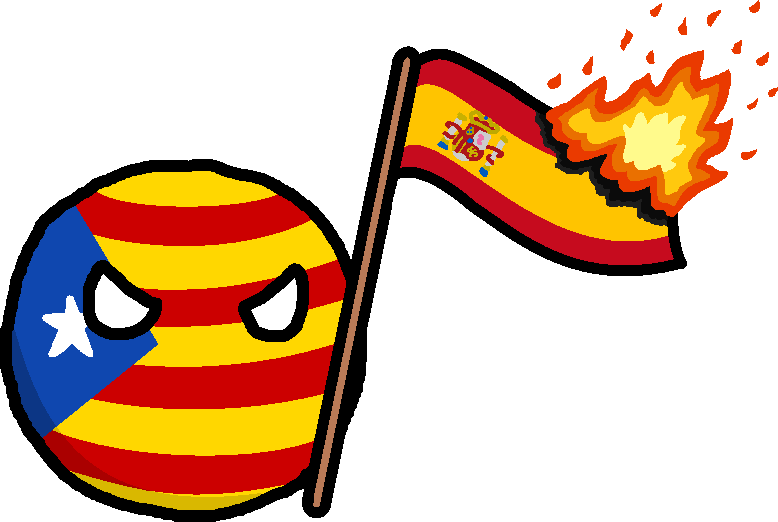 Catalan Republic 2017 With Spanish Flag On Fire - Catalan Republic (778x522)