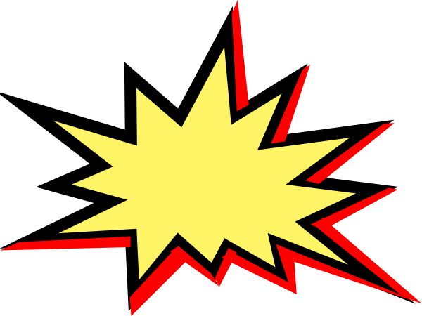 Boombox Clip Art Free - Explosion Clip Art (600x450)