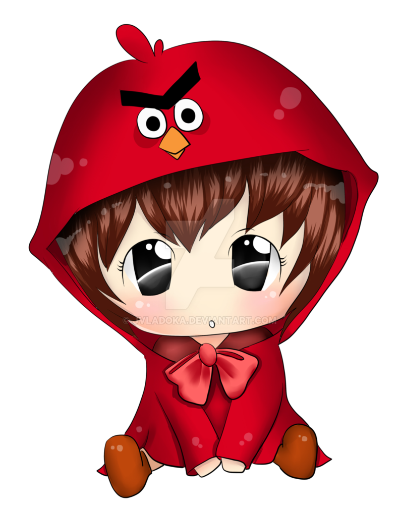 Chibi Red Riding Angry Bird By Jvladoka - Cute Anime Chibi In Red (793x1007)