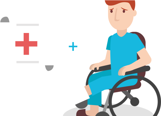 Als Het Om Privéproblematiek Gaat, Kan De Bedrijfsmaatschappelijk - Man In A Wheelchair Cartoo N Png (600x400)