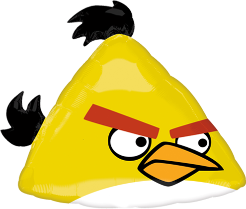 23" Angry Birds Yellow Supershape Foil Balloon - Yellow Bird Angry Birds (500x500)