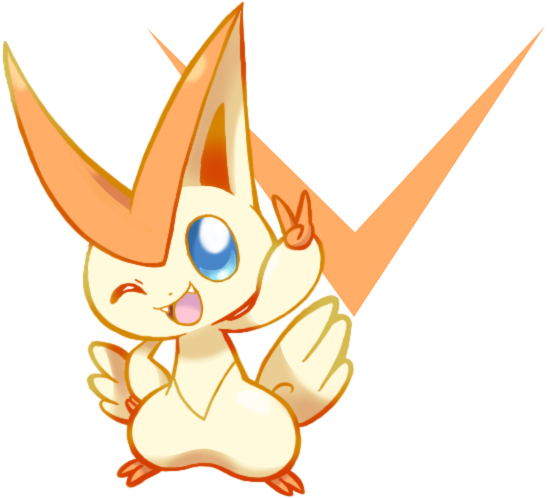 V Is For Victory By Crayon-chewer - Pokemon Victini Cute (565x500)