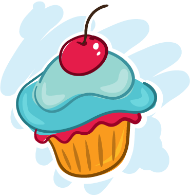 Color De Su Pared - Cupcake With Cherry Decal (374x381)