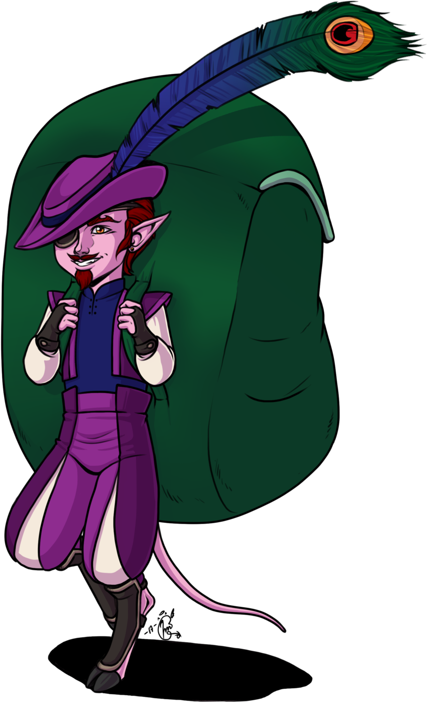 The Gnome/tiefling Merchant By Lunajms - Cartoon (1024x1590)