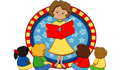 Teacher Aide & Mrs - Story Time At School (397x368)