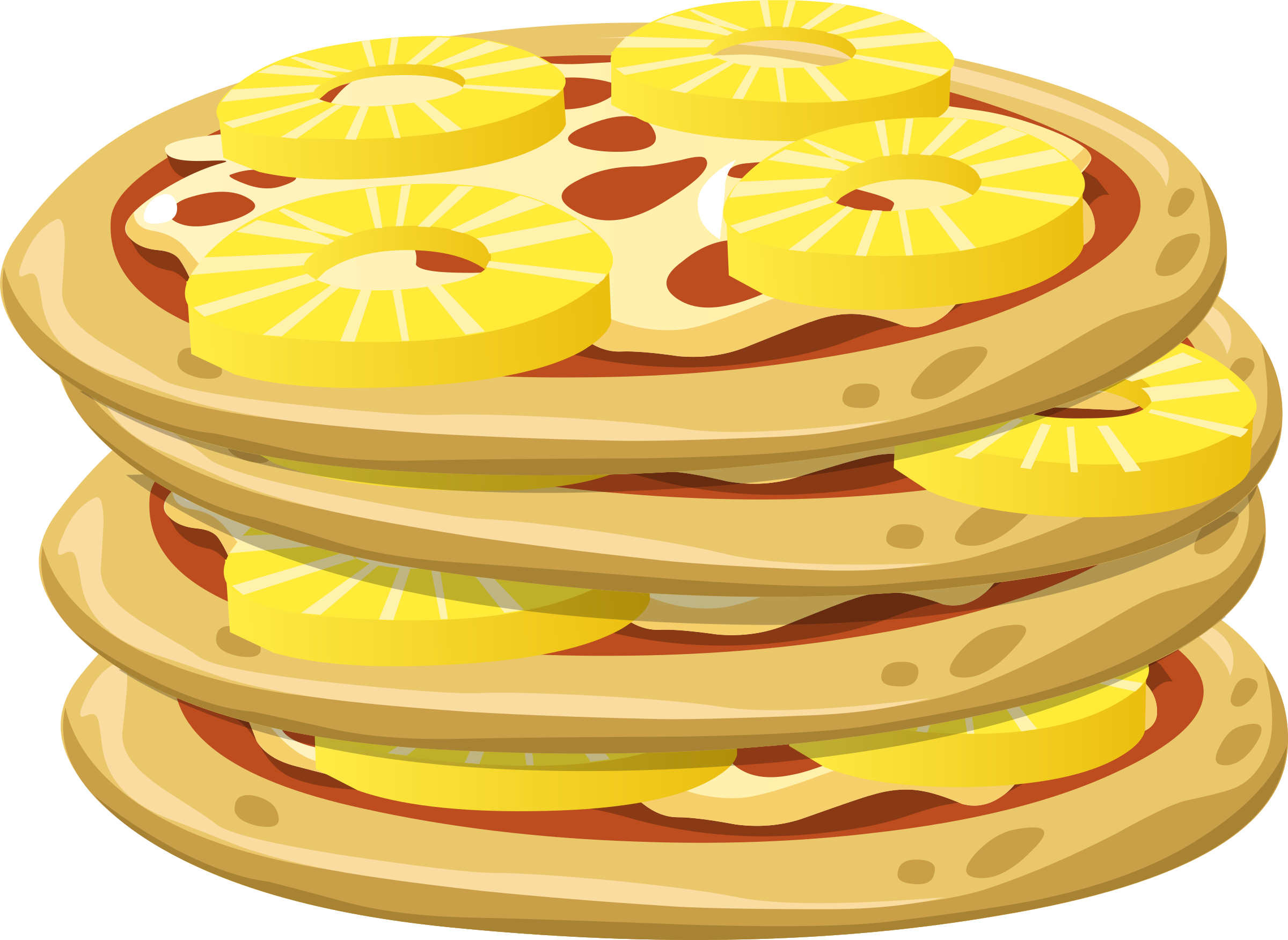 Upside Down Clipart Pizza - Hawaiian Pizza Clip Art (2400x1752)