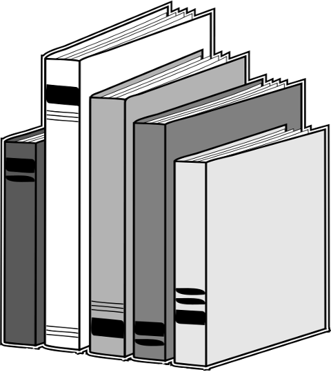 Books - On - Shelf - Clipart - 5 Books On A Shelf (480x539)