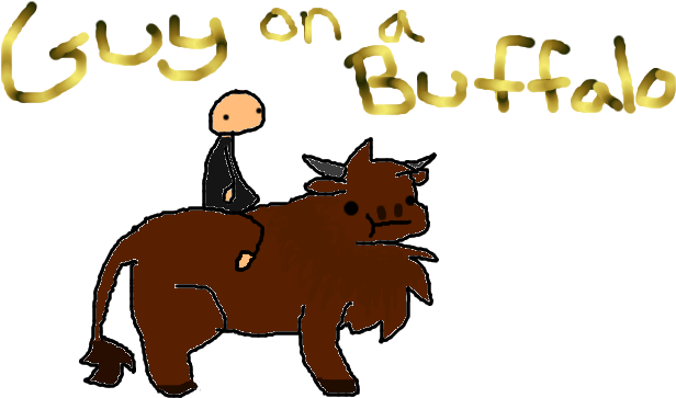 Guy On A Buffalo By Bobtehcat - Cartoon (640x400)