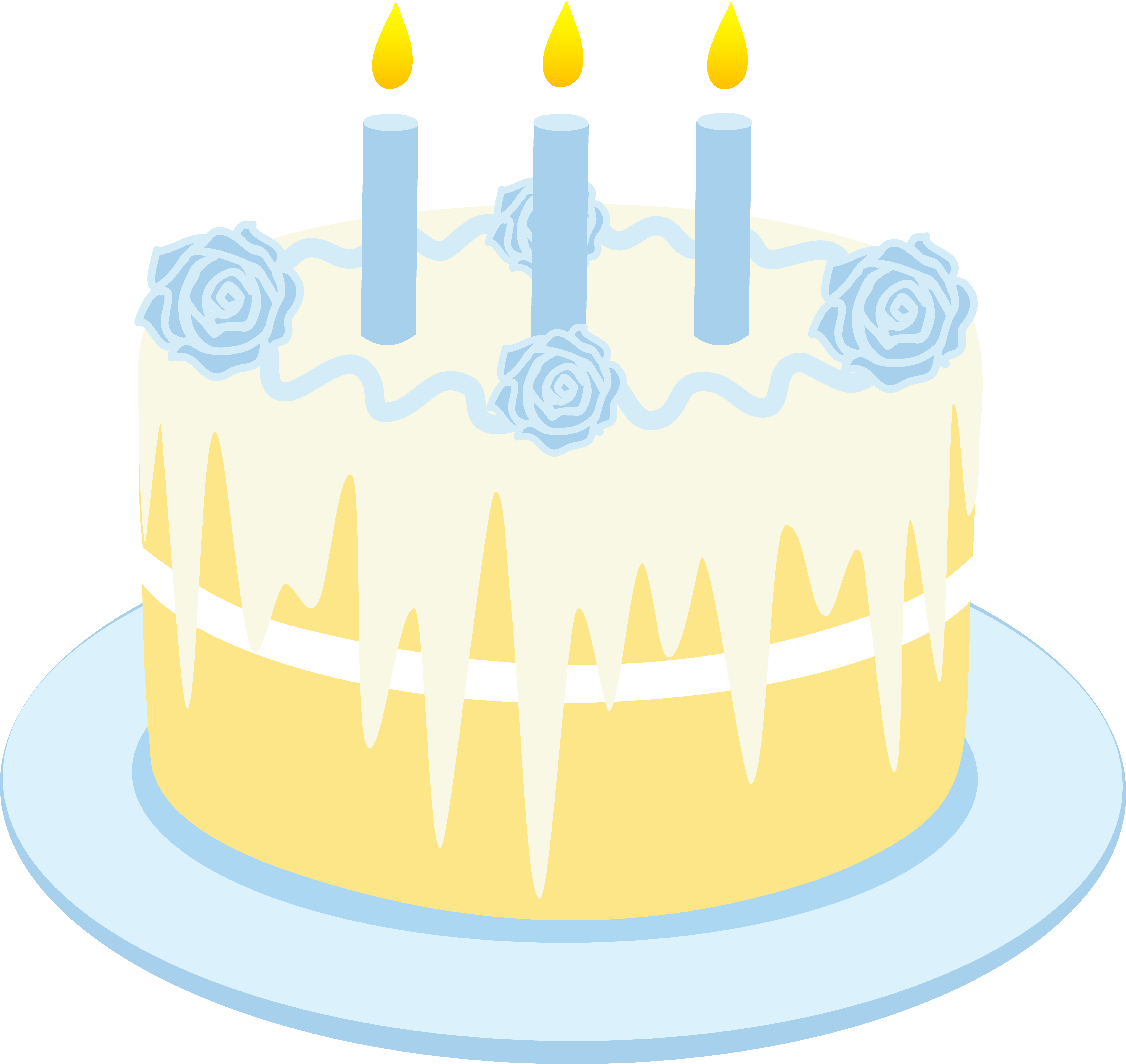 Free Clipart Birthday Cake With Candles - Vanilla Cake Clip Art (6055x5722)