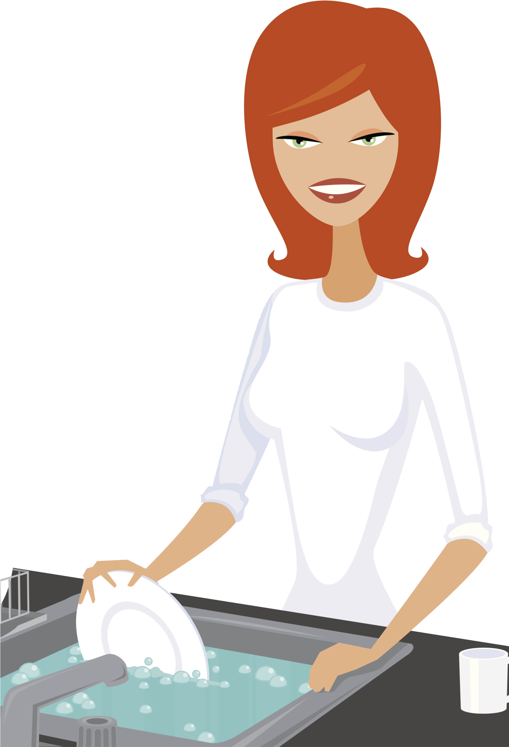 Table Dishwasher Washing Kitchen Illustration - Table Dishwasher Washing Kitchen Illustration (1746x2584)