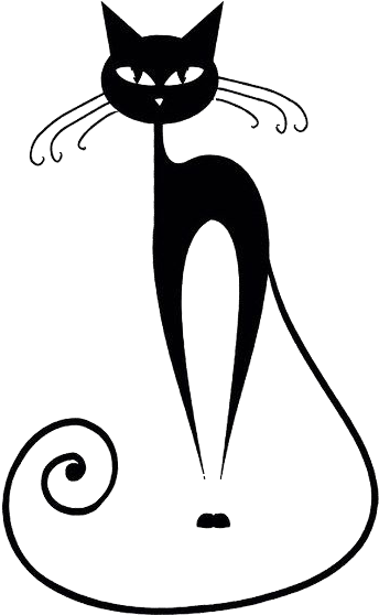 Black Cat Silhouette Clip Art - Black Cat Shower Curtain (431x604)