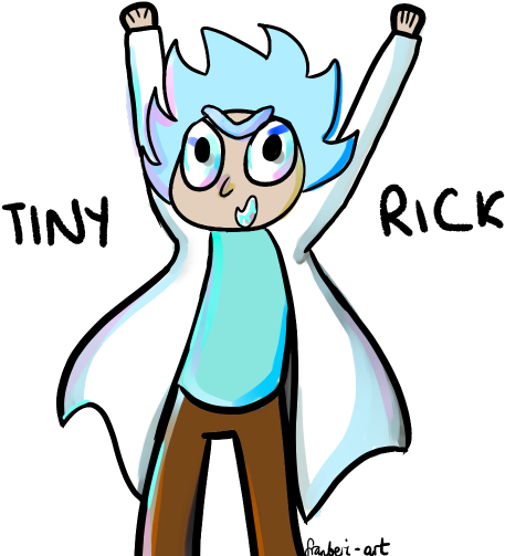 Im Testing Out Various Art Programs And Tiny Rick Was - Cartoon (500x544)