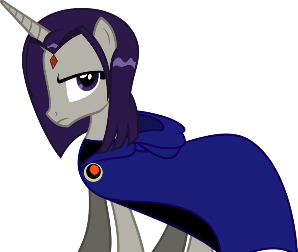 Raven With Her Cloak By Fallingrain22 - Mlp Raven Teen Titans (972x823)