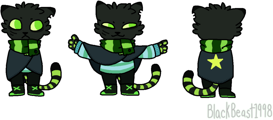 Raven Cat Nitw Style By Blackbeast1998 - Cartoon (1024x491)