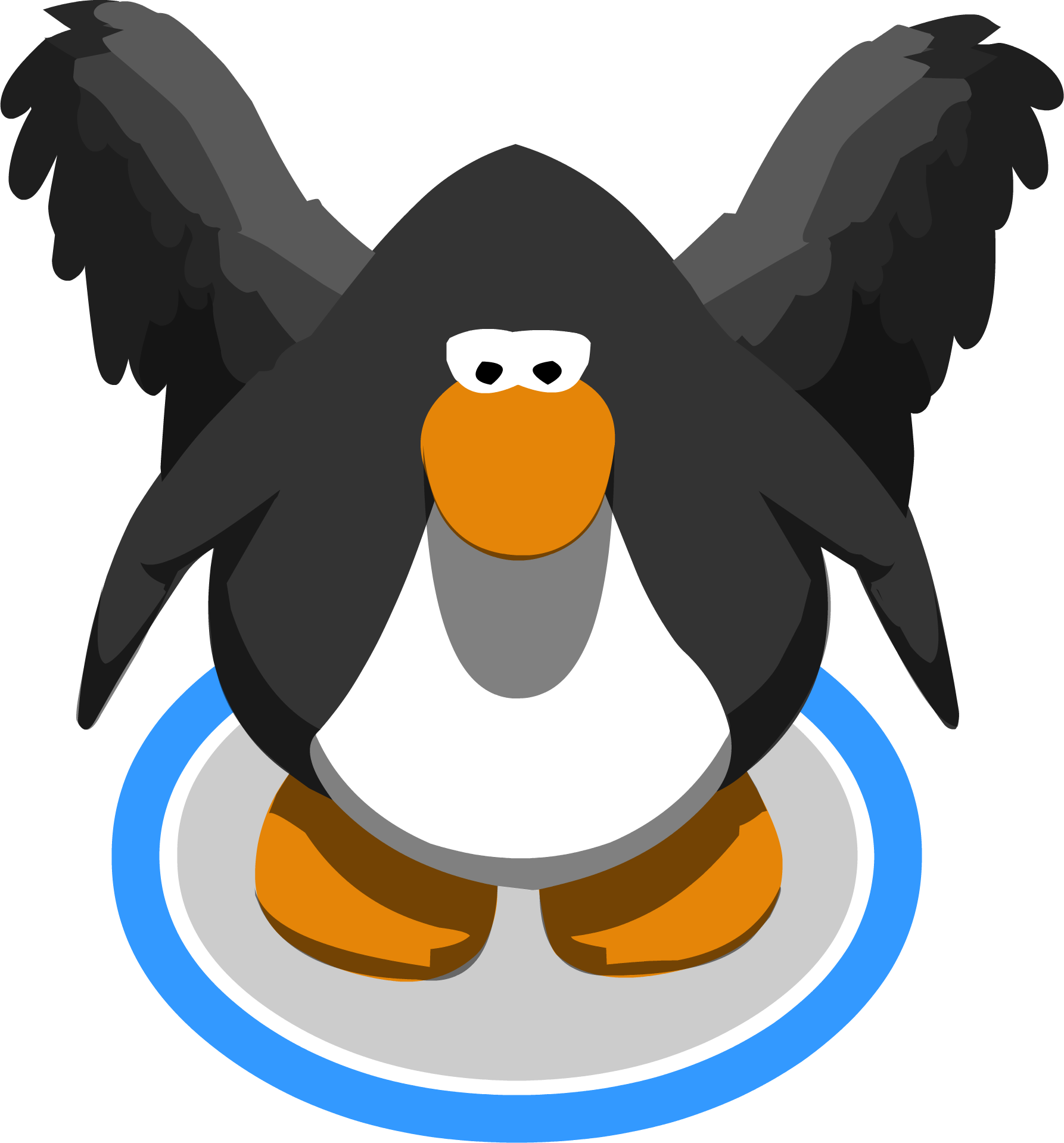 Raven Wings Ingame - Club Penguin 10th Anniversary Hat (1786x1918)