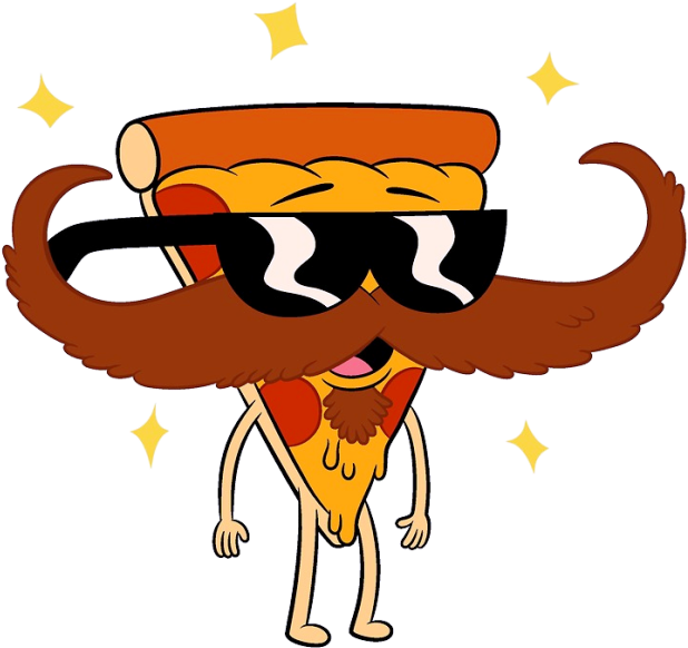Big Mustache Of Pizza Steve-ldg402 - Pizza With A Mustache (633x600)