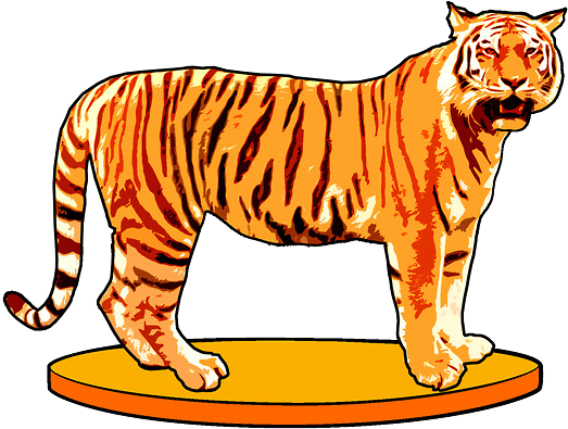 Giant Realistic Flying Tiger - 1art1 Raubkatzen Sticker Wand-tattoo - Sibirischer (554x436)