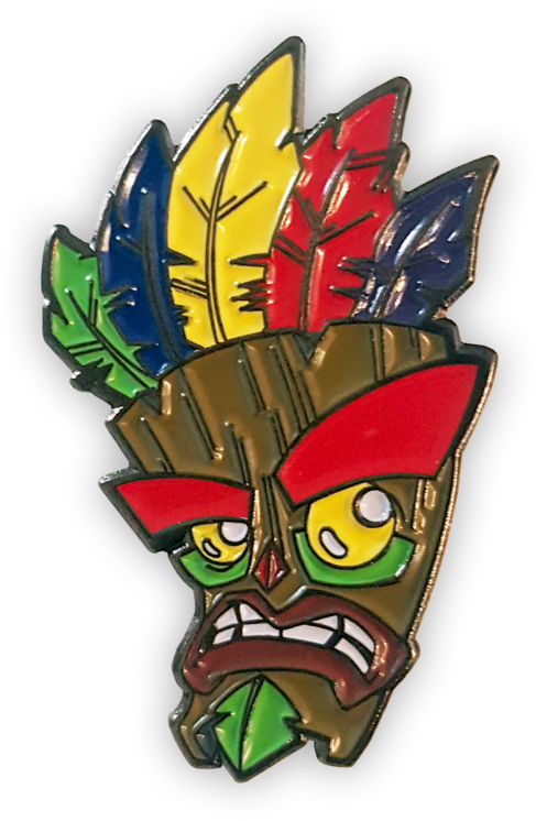 Crash Aku Aku Mask Pin Badge - Aku Aku (1024x1024)