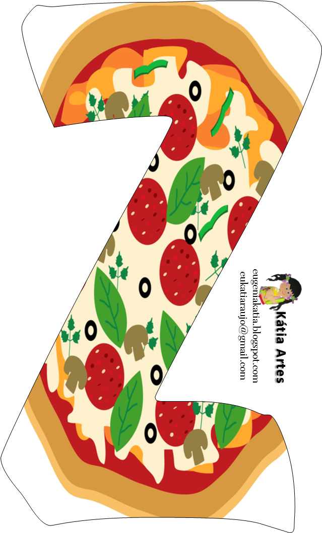 Alfabeto De Pizza - Alphabet (639x1059)
