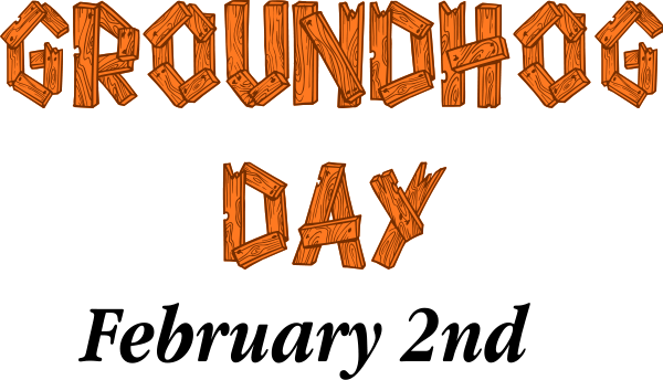 Groundhog - Clipart - Groundhog Day February 2 (600x344)