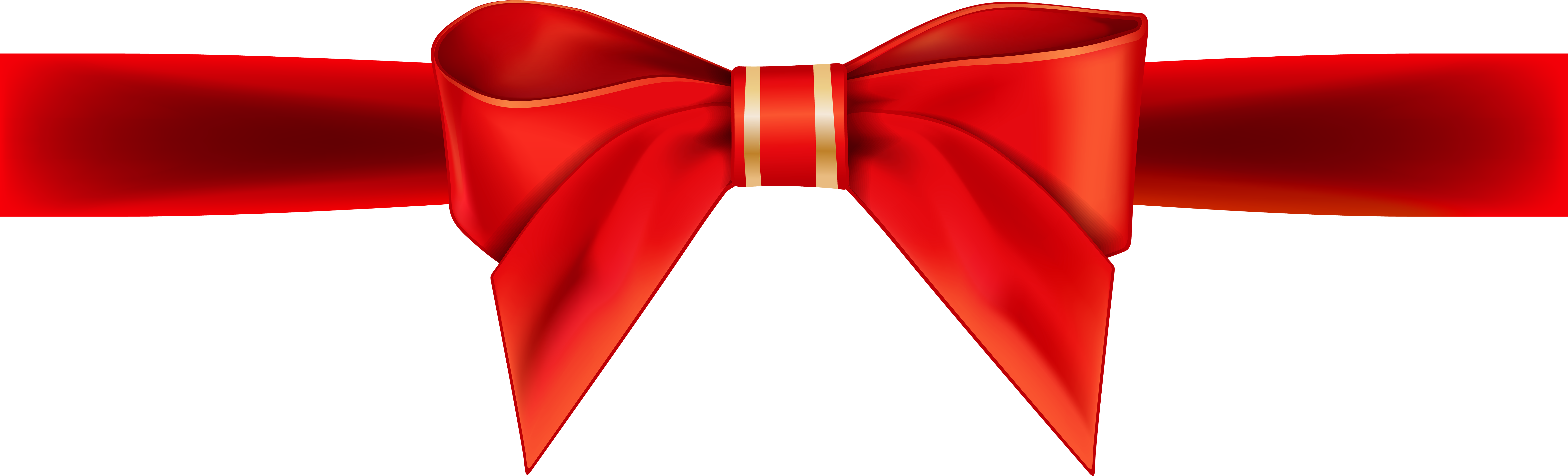 Red Ribbon Bow Transparent Png - Clip Art (8000x2513)