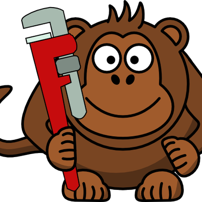 Lancelot - Plumber Cartoon Monkey Round Ornament (400x400)