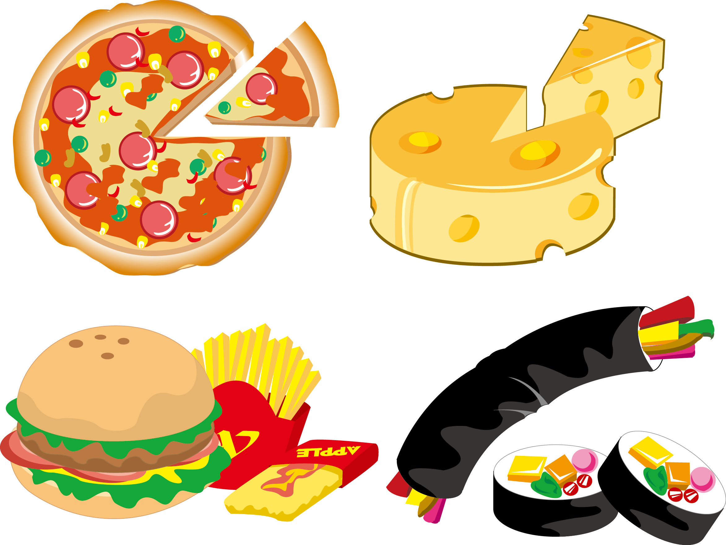 Sushi Japanese Cuisine Fried Rice Food - Png Food Image Vector (2346x1762)