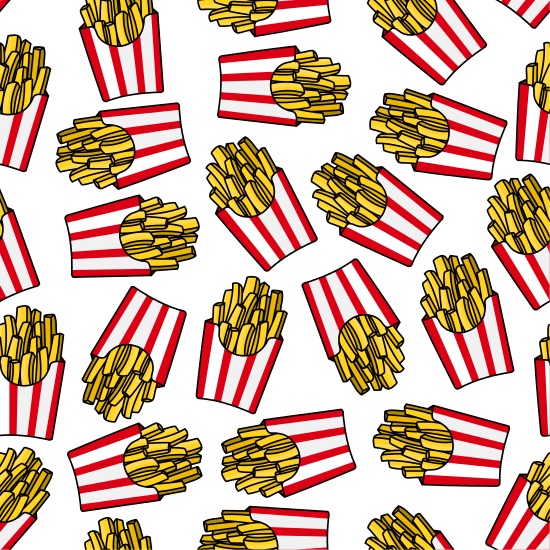 Fast Food French Fries Seamless Pattern - Fries Pattern Background (550x550)