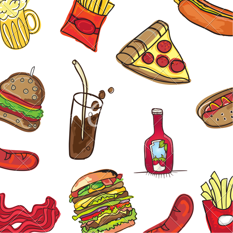 Fast Food Background - Food (800x800)