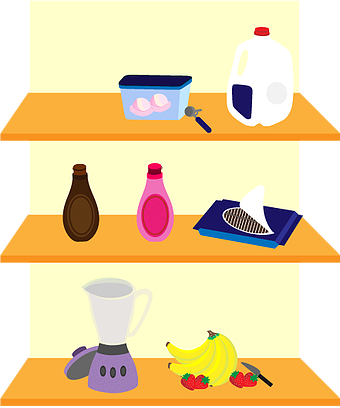 Ingredients For Making A Shake Are All On Shelves - Milkshake (340x408)