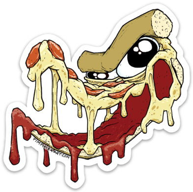 Vinyl Pizza Monster Sticker - Vinyl Pizza Monster Sticker (393x392)