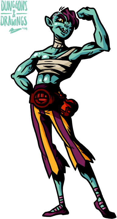 Tortella The Half-orc Acrobat - Illustration (427x750)