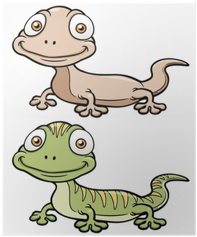 Vector Illustration Of Gecko Cartoon Poster • Pixers® - Geckos Dibujo (400x400)