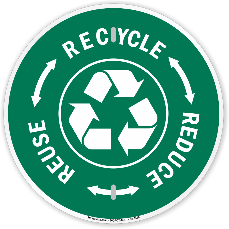Recycle Reuse Reduce Sign - Smead 100% Recycled Letter Expanding Wallet With 5 (800x800)