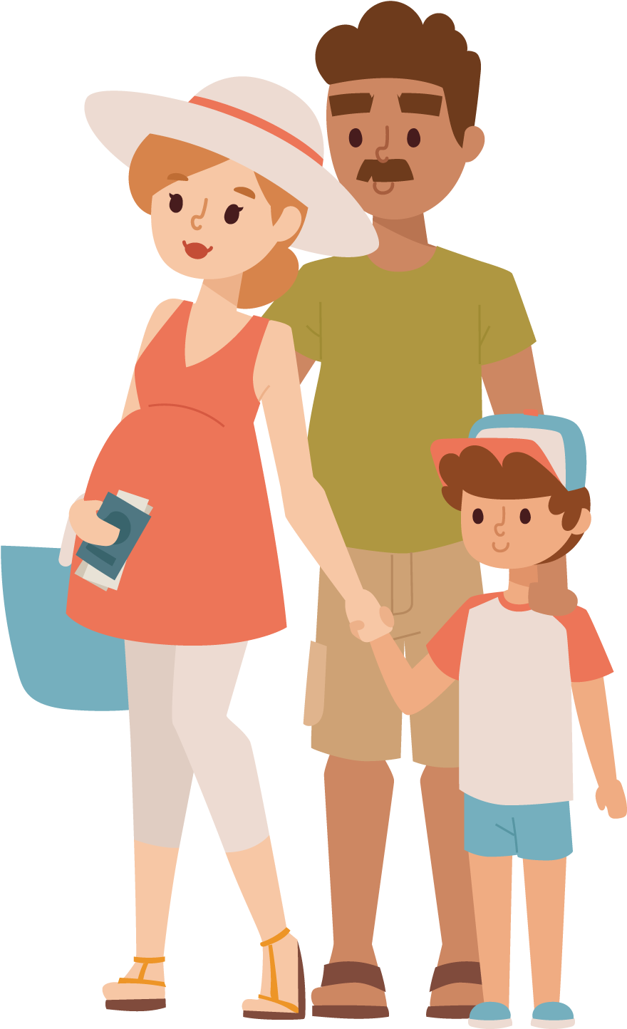 Travel Family Vacation Illustration - Father And Son Cartoon (1500x1500)
