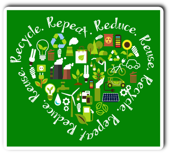 Reduce - Reuse - Recycle - Repeat - Vinyl Die Cut Sticker - Reduce Reuse Recycle (600x600)