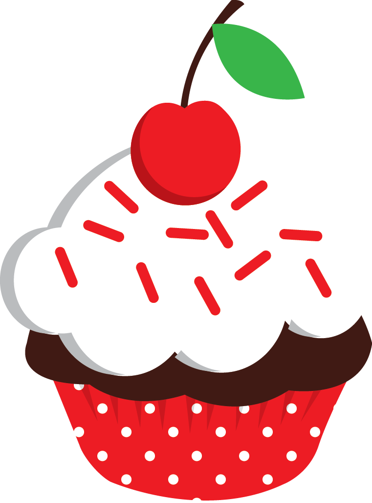 Clip Art - Cupcake Vermelho Desenho (761x1028)