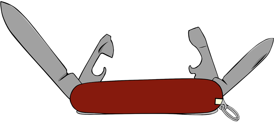 Blade Clipart Tool - Swiss Army Knife Clipart (1709x750)