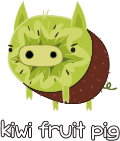 Kiwi Fruit Pig - Illustration (400x354)