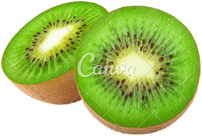 Isolated Kiwi Fruit Cut In Halves - Kiwi Cut Open No Background (800x596)